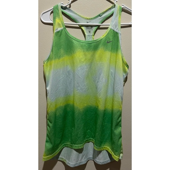 Nike Tops - Nike Dri-FIT Women's Green Yellow Ombré Lightweight Racerback Tank Top Size‎ M